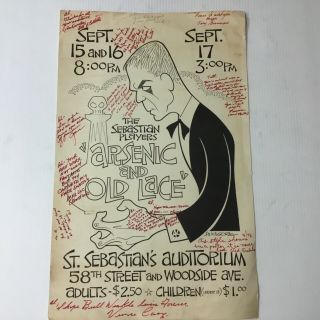 “arsenic And Old Lace” Kilgore Poster Autographed By Entire Cast Ak566