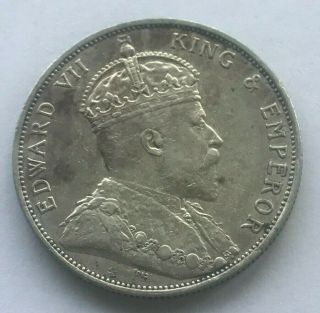 1902 Hong Kong 50 Cents - Scarce Silver -