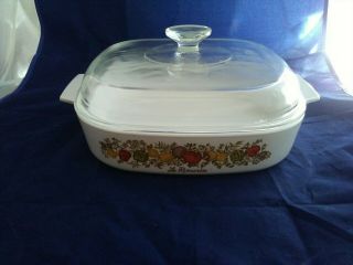 Vintage Corning Ware A - 10 - B 10 Spice Of Life Casserole Dish With Lid Euc