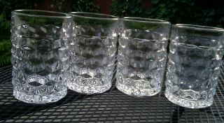 Set Of 4 Fostoria Glass American Tumblers Straight Side 4 " Water 8 Oz.