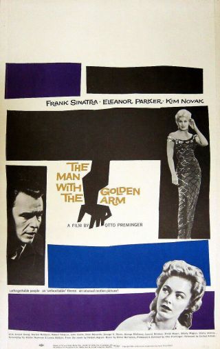 U.  S.  Movie Window Card " Man With The Golden Arm " 1956