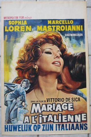 Marriage Italain Style,  1964 - Sophia Loren / Vittorio De Sica - Belgian Poster