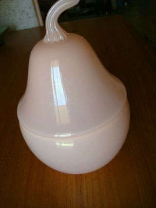 Pink Opaline Alabastro Pear Apothecary Jar Italian 1940s