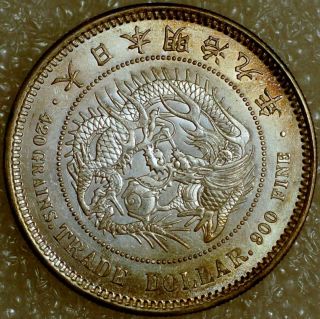 Japan Trade Dollar Yr.  9 Silver Y 14 (d,  652)