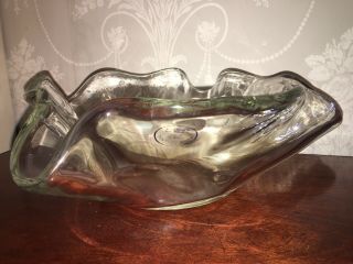 Large Vintage Murano Clear Art Glass Bowl C1970 