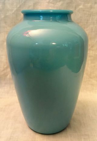 Vintage Portieux Vallerysthal Blue Opaline Vase French Milk Glass Pv