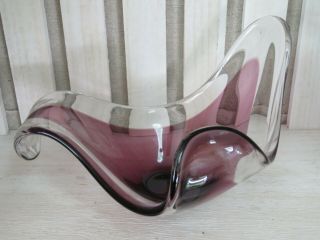 Mid - Century Modern Murano Sommerso Ombre Art Glass Bowl