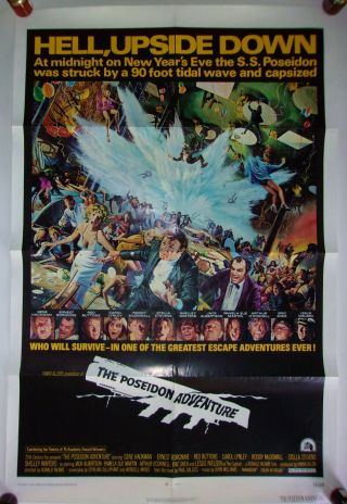 1972 Movie Poster The Poseidon Adventure,  1 Sheet Irwin Allen Film