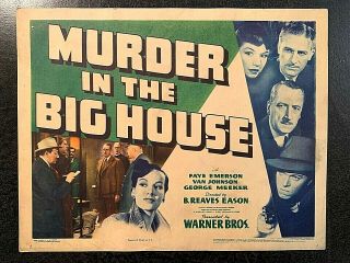 Murder In The Big House 1942 Lobby Card Set,  Faye Emerson,  Van Johnson