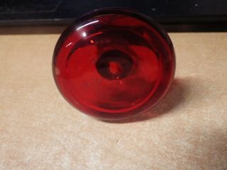 Blenko Red Mushroom Stopper Mcm Glass Decanter Decor Vintage Minty