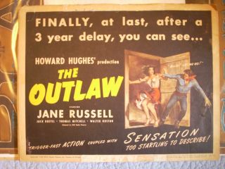The Outlaw.  Lobby Card.  Jane Russell And Howard Hughes