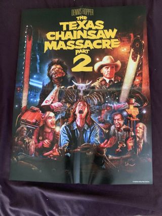 The Texas Chainsaw Massacre Part 2 Scream Shout Factory Movie Poster Oop Nm,