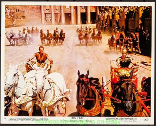 Ben - Hur 8 By 10 Inch Lobby Card Size Movie Poster Charlton Heston 5 Diff.  Card 
