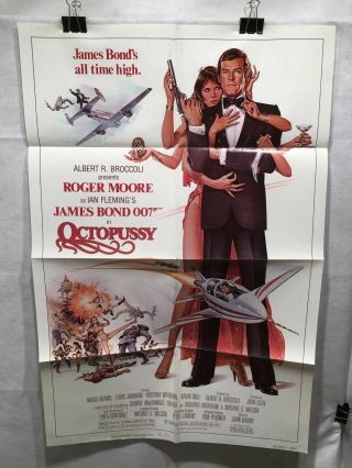 1983 " Octopussy " 1 Sheet Movie Poster 27 " X 41 " Roger Moore James Bond