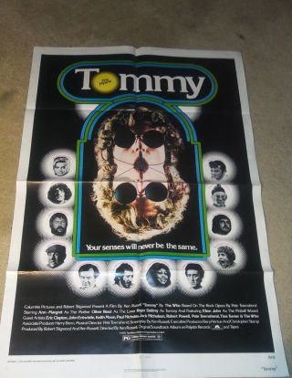 Elton John Pinball Wizard Tommy The Movie Orig 41x27 Theater Who Poster 1975