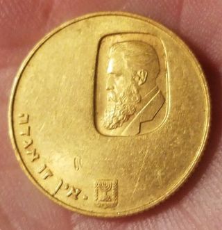 1860 - 1960 Israel 20 Lirot Gold Coin Theodore Herzl Anniversary Independence