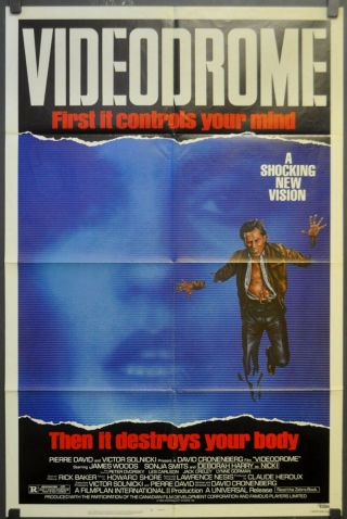 Videodrome 1983 Orig 27x41 Movie Poster James Woods Debbie Harry Sonja Smits