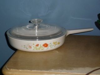 Vintage Corning Ware Range Toppers Wildflower N - 10 - B 10 Inch Pan Pot With Lid
