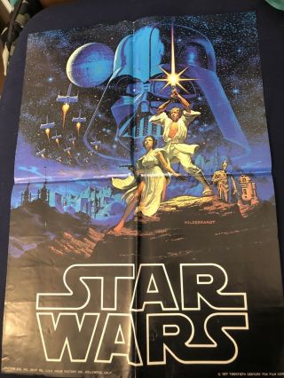 1977 Hildebrandt Star Wars Movie Poster Folded In Fours