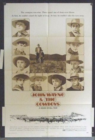 The Cowboys 1972 Movie Poster With John Wayne - 27x41
