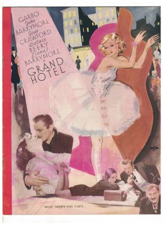 Grand Hotel Mgm Movie Program 1932 Greta Garbo Joan Crawford John Barrymore