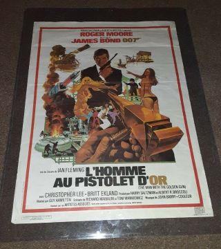 Man With The Golden Gun 1985 James Bond 007 Roger Moore French Poster 16x21
