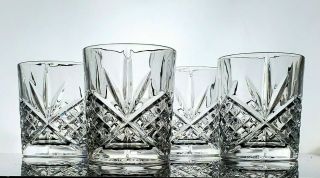 Double Old Fashioned On The Rocks Durand Masquerade Cut Crystal Barware France