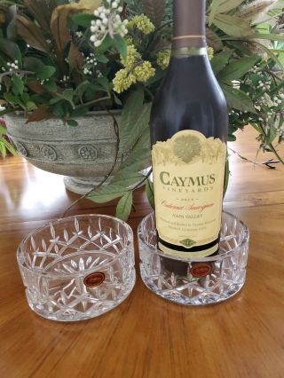 Set Of 2 Gorham Lady Anne Wine Bottle Coasters Fine Lead Crystal 5 "