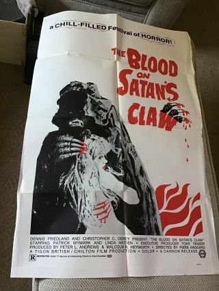 Vintage Movie Poster Blood Of Satans Claw Cult Horror Monster 1971