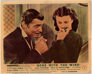 Gone With The Wind British Lobby Card Clark Gable Vivien Leigh 1939