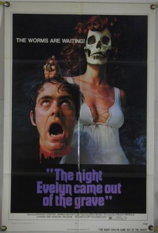 The Night Evelyn Came Out Of The Grave Ff Orig 1sh Movie Poster Erica Blanc 1972