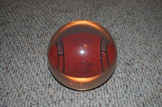 Vintage Lucite Bowling Ball 15 Lb W/storm Football Inside Made In Korea No Holes