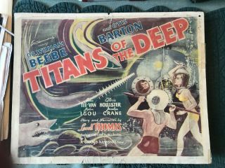 Titans Of The Deep 1938 Grand National 11x14 " Title Deep Sea Diving Lobby Card