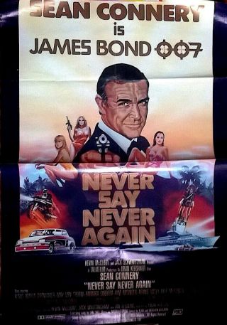 Never Say Never Again James Bond S.  Connery Orig Australian 1sh Poster 1984 27x40