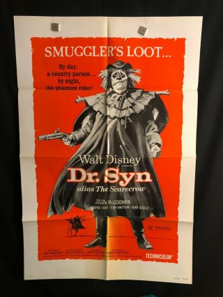 Dr Syn Alias The Scarecrow 1975 One Sheet Movie Poster Walt Disney