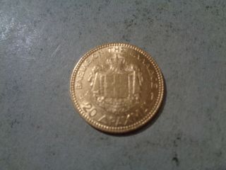 GREECE 20 DRACHMA GOLD 1884 XF,  /AU 2