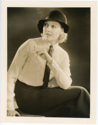 Smoking Androgynous Blonde Thelma Todd 1930s Stax Graves Photograph