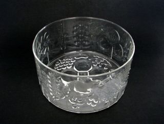 Mid - Century Modern Oiva Toikka Flora By Iittala Glass Round Bowl 6 " Ca.  1960s