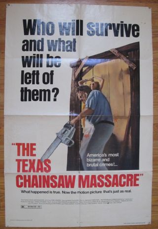 Texas Chainsaw Massacre 1980 Us Org One Sheet Vintage Movie Poster Horror Film
