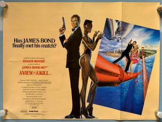 A View To A Kill British Quad Movie Poster Roger Moore James Bond 007