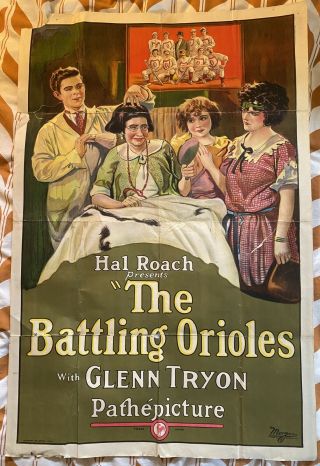 The Battling Orioles (hal Roach Studios,  1924) Three Sheet Movie Poster