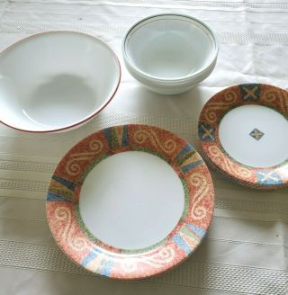 Corning Corelle Sand Art Set Of 8 Bread And Butter Salad Small Plates 7 1/4 " Wow