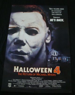 Halloween 4 Return Of Michael Myers Movie Poster Video Promo 1989