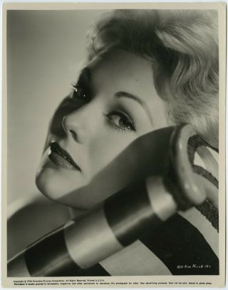 Icy Blonde Beauty Kim Novak 1956 Hollywood Glamour Photograph Vintage