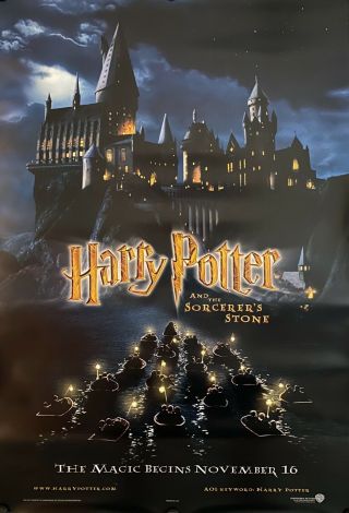 Harry Potter And The Sorcerer’s Stone (2001) Movie Poster Adv.  B Rolled