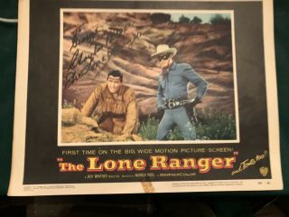 The Lone Ranger 1956 Warner Brothers 11x14 " Western Clayton Moore Autographed