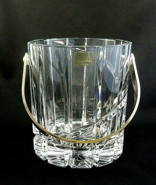 Uptown By Mikasa Crystal Ice Bucket With Handle Blown Glass Barware