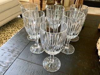 Set Of 6 Mikasa Heavy Crystal Regal Flair Iced Tea/water Beverage Goblets