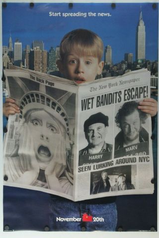 Home Alone 2: Lost In York 1992 Double Sided Movie Poster 27 " X 40 "