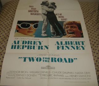 Movie Poster.  Two For The Road,  1967,  W/ Audrey Hepburn And Albert Finney
